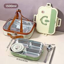 304 Stainless Steel Lunch Box, Bento Box Adult, Leakproof Japanese Bento Box With Utensils And Soup Bowl, Microwaveable Metal Lunch Box, Stainless Steel Containers With Lids, For School Student - Multicolor - View 23