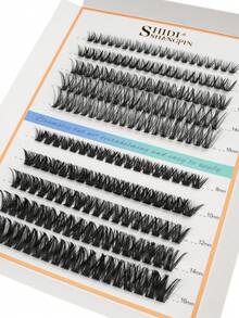 SHIDISHANGPIN 200pcs DIY Single Cluster Eyelash Bundles, Segmented Lash Extension Bundles, 8-16mm Mixed Length, D Curl Natural Soft, Suitable For Beginners, Girls Daily Personal Lash Extension - D - View 5