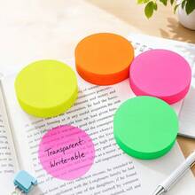 160pcs Transparent Random Color Sticky Notes, Cute Colorful Round Transparent Memo Stickers, Semi-Transparent Bookmark Page Clips, Planner Accessories, Aesthetic Office & School Supplies (Random Color) - one-size - View 6