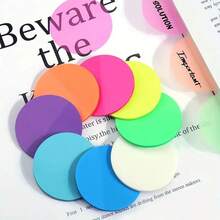 160pcs Transparent Random Color Sticky Notes, Cute Colorful Round Transparent Memo Stickers, Semi-Transparent Bookmark Page Clips, Planner Accessories, Aesthetic Office & School Supplies (Random Color) - one-size - View 7