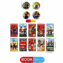 Roblox 14件組 10x6cm 紙製迷你筆記本 + 4件胸針，卡通遊戲口袋日記與徽章套組，適合學校、辦公室、旅行、塗鴉、房間裝飾、居家裝飾、派對小禮、紓壓禮物、日、開學季 - 99 本子 胸針 A款 - 查看 5
