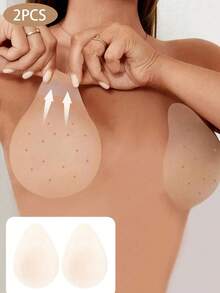 2入組無縫自黏式防摩擦可水洗乳暈貼，適用於泳裝、衣物、背心、海灘游泳、溫泉、旅行、度假、水上樂園、游泳池、細肩帶背心、日常穿著、洗澡－僅適用於A罩杯與B罩杯 - 透氣款 - 查看 1