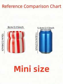 1pc Striped Ceramic Storage Jar, Utensil Holder, Cutlery Caddy With Multi-Color Striped Pattern, Suitable For Kitchen Storage, Tableware Organization, Home Decor, Back To School Supplies, Holiday Gifts - View 10