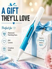 1pc Automatic Nail Art Drill Dispenser/Pen, Automatic Diamond Painting Bead Dispenser Pen, Anti-Clogging Fast Diamond Sorting Pen, Ergonomic Handheld Diamond Painting Tool, Precise Color Sorting Dotting Pen, Handmade Diy Diamond Painting Accessories - A - View 6