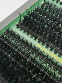 400Pcs Salon Style Self Application D Curl Individual Lash Clusters Complete Lash Book Kit Including Tweezers & Lash Brush, Assorted Lower Lashes & 60D/80D/100D Multi-Density, Soft Comfortable Fibers Easy DIY Lash Extensions For Daily Casual Makeup - Multicolor - View 6