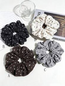 1件女款時尚16cm直徑大號毛絨保暖髮圈，適合日常配戴 - 彩色 - 查看 2
