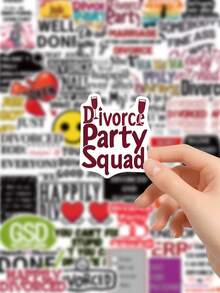 50Pcs Happy Divorced Decorative Stickers DIY Scrapbook Luggage Waterproof Decals - Multicolor - View 4