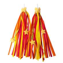 1 Pair New Bicycle Handlebar Star Ribbon, Electric Scooter Motorcycle Handlebar Ribbon, Handlebar Tassel Ribbon, Bicycle Handlebar Decoration Accessories, Balance Scooter Skateboard Handlebar Universal Decoration Ribbon - Multicolor - View 12