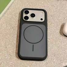 Original Liquid Silicone Magnetic Phone Case Compatible With IPhone 18 Pro Max 17 16 15 14 13 Wireless Charging Protective Cover - Grey - View 3