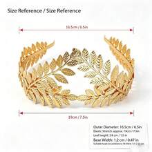 1pc Women's Wedding Leaf Alloy Pearl Rhinestone Soft Chain Headband Hair Accessory - Gold - View 4