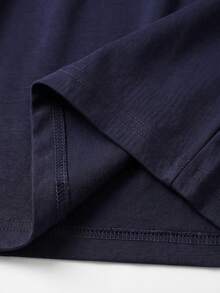 New Autumn Contrast Color Business Casual Round Neck Men Long Sleeve T-Shirt, For Fall - Blue - View 6