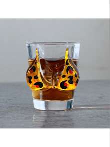 1pc Creative Glass Cup, Whiskey Cup, Bra Bikini Shape, Men's Chest Body Shape, Vodka Whiskey Beer Cup - Multicolor - View 7