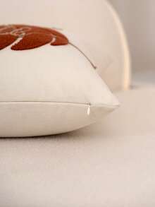 1pc Beige Pumpkin Embroidered Pillowcase, Thanksgiving Fall Letter Embroidered Pillowcase, Suitable For Indoor Decor, Thanksgiving Decoration, All Season Pillowcase, Without Insert - Beige - View 9