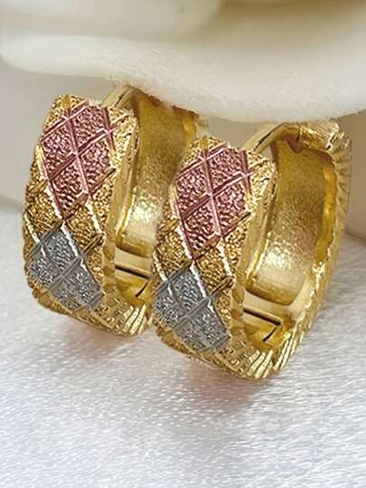 1 Pair Elegant Hoop Earrings For Women Wedding Engagement Party Jewelry Valentine's Day Gift