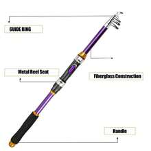 Telescopic Fishing Rod And Braided Fishing Line Set, Portable Retractable Spinning Rod + Random Color PE Braided Line Set, Lightweight Travel Fishing Gear Combination, Suitable For Freshwater, Saltwater And Outdoor Fishing - Multicolor - View 4