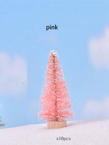 1/10pcs Mini Artificial Christmas Trees - Bottle Brush Trees With Wooden Base, Christmas Decorations,For Festive Decorations,Miniature Small Pine Trees For Xmas Tabletop Crafts Indoor Table Home Decor , Ideal For Party And Family Dining Table Crafts. - Multicolor - View 9