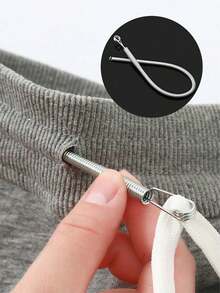 1pc Spring-Loaded Flexible Drawstring Replacement Tool | 2-In-1 Elastic Band Threader, Suitable For Pants, Sweatshirts And Skirts | Home Essential Kit, Includes Waistband Threader, No-Sew DIY Assistant | Christmas Gift For Women (Steel Spring, Bendable Guide Head) - Multicolor - View 3