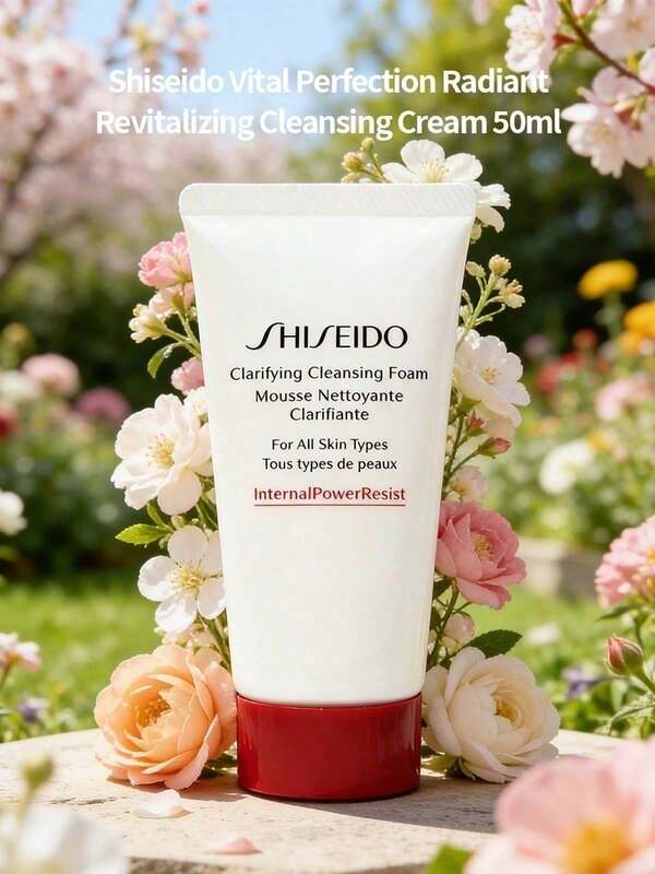 Shiseido Vital Perfection Radiance Canlandırıcı Temizleme Köpüğü 50ml Tam Boy, Nazik Derin Temizleyici Yağ Kontrolü Sağlayan Aydınlatıcı Yüz Temizleyici, Tüm Cilt Tipleri İçin Uygun, Günlük Cilt Bakımı Temizleme Sütü SHISEIDO-729238079724