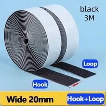 1/3/5Meter Hook And Loop Strips Self Adhesive Fastener Tape Adhesive Nylon Sticky Back Fastener Roll For DIY Home Office 20mm - Black and White - View 14