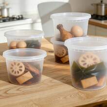 45 Sets Of Clear Plastic Storage Containers With Lids (8/16/24/32 Oz), PP Material, Heat-Resistant, Leak-Proof, Microwave , Reusable, Perfect For Dry Goods And Soups, Ideal For Family Gatherings, Restaurants, And Catering Services - 45 Sets - 查看 9