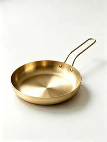 Golden Stainless Steel Frying Pan, Non‑Stick Skillet With Long Wire Hollow Handle,Easy To Clean, Multi‑Purpose Egg & Steak Frying Pan, Kitchen Cookware,Urable Kitchen Cooking Pan For Gas & Electric Stove - View 4