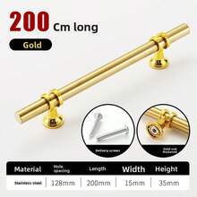 15pcs Drawer Cupboard Knob Furniture Wardrobe Handle Solid T Bar Kitchen Cabinet Hardware Black Gold Stainless Steel Furniture Drawer Knobs - Multicolor - View 13