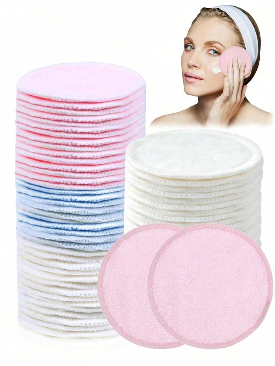8/5/1pc Facial Cleansing Makeup Remover Pads, Soft And Comfortable, Suitable For Facial Cleansing, Washable And Reusable, Multiple Colors Available - Multicolor - View 1