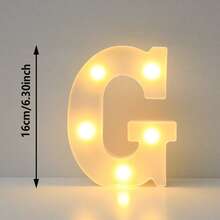 قطعة واحدة من أضواء حروف ماركي LED بحجم 21 سم لديكور المنزل، أضواء حروف ليلية LED لحفلات الزفاف وأعياد الميلاد، مصباح إشارات حروف مضيئة لديكور الفصول الدراسية والسكن الجامعي - أبيض - مشاهدة 50