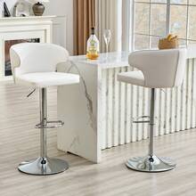 Set Of 2 White Dining Chair - Modern Bar Stool - 白色 - 查看 5