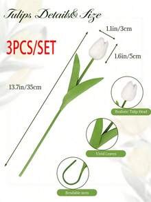 3/10/150pcs Realistic Touch Tulip Decorative Flowers, Home Decor Flowers, Wedding Bouquet, Suitable For Bouquets, Corsages, Wristlets, Wedding Arches, Party Decor, Gift Decor, Restaurant Tabletop Decor - White - View 10