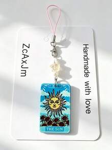 1pc Minimalist Halloween Phone Chain, Double-Sided Acrylic Tarot Card Design, Decorative Phone Charm, Bag & Keychain Accessory - Multicolor - View 9