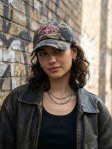 1顶时尚字母刺绣棒球帽，韩版软顶棒球帽，春夏新款户外旅行遮阳帽，时尚女帽，适合海滩、度假、节日等场合。 - 多色 - 查看 13