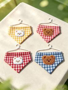 1pc Plaid Pet Hat, Cute Pet Headwear Accessory, Suitable For Small Dogs And Cats, Halloween Christmas Holiday Role Play Costume, Cute Puppy Kitten Party Outfit, Ideal Gift For Pet Lovers, Pet Birthday Supplies - Multicolor - View 5