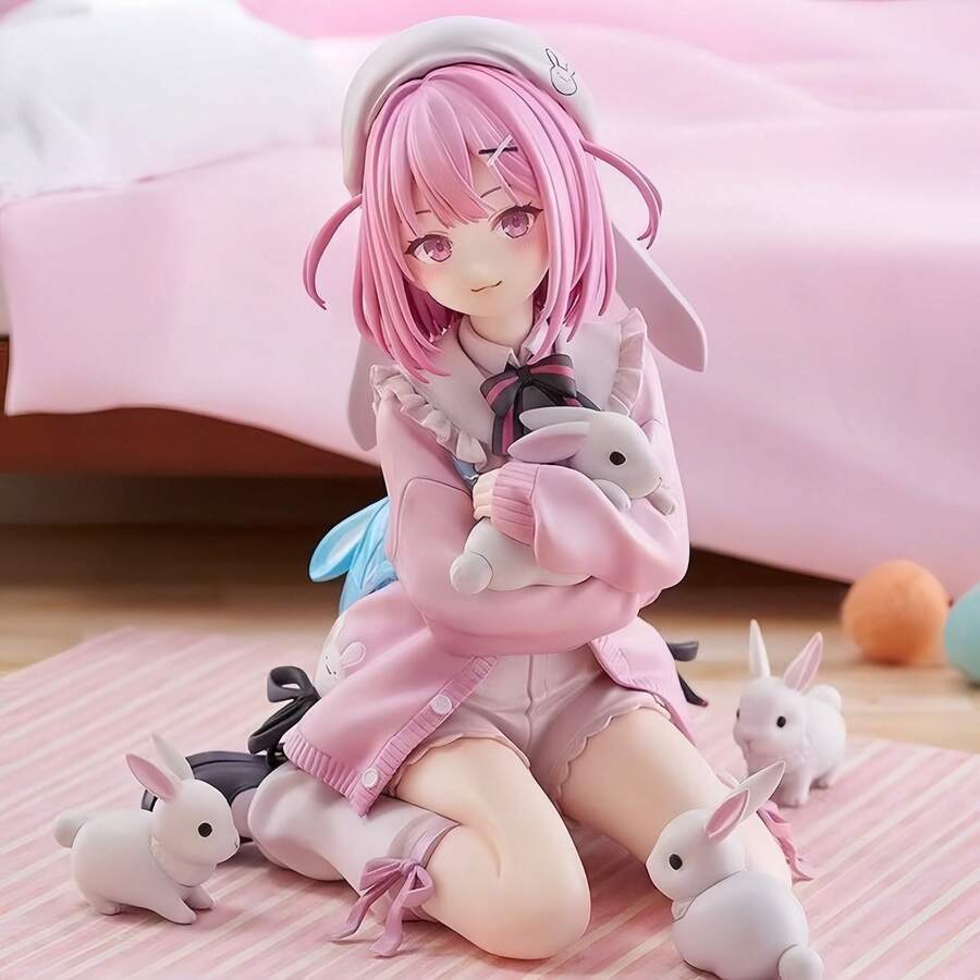 1pc/Cute Girl Pink Home Wear Anime Figure, Perfect Gift For Anime Fans - Suitable For Anime Photography Background - Cute Pose, Exquisite Outfit And Vivid Expression - Handmade Anime Style Doll - Multicolor - View 1