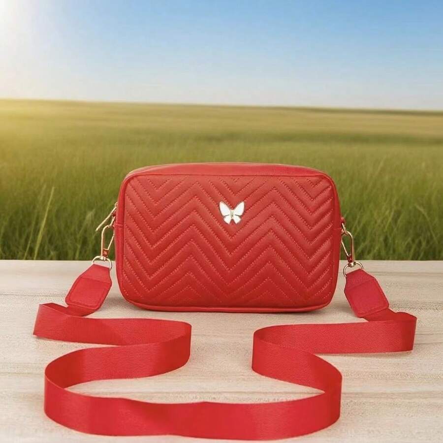 Fashionable Minimalist Girls Comfortable Coin Purse Crossbody Bag With Detachable Shoulder Strap, Niche Versatile - Red - View 1