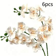 1/6pcs Artificial Orchid Flowers, Large Vivid Phalaenopsis Orchid Flower Stems, Classic Style Artificial Orchid Branches, Decorative Silk Phalaenopsis Flowers, Ideal For Home Decor, Weddings, Halloween And Thanksgiving - Phalaenopsis Orchid - View 25