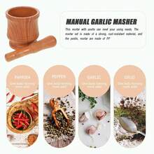 Mortar And Pestle Set Small And Large Bowl Plastic Wood Grain Pestle Crusher For Spices Garlic Crushing Home Kitchen Use - Default - View 5