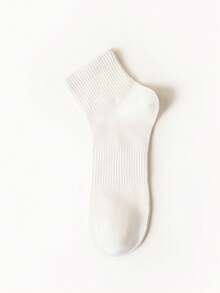 5 Pairs Men's Pure Cotton Mesh Breathable Crew Socks, Moisture‑Wicking Socks, Ribbed Cuff Comfort Casual Daily Mid‑Ankle Socks - Multicolor - View 6