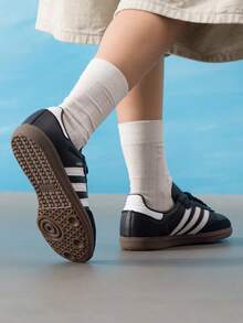 Adidas Originals Men's & Women's Low-Top Classic Retro Sneakers SAMBA OG Lightweight Comfortable Breathable Sports Casual Shoes B75807 - Black/White - View 6