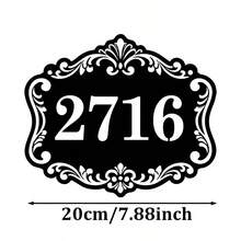 4種尺寸可選！個性化門牌號碼牌，客製化戶外地址標誌，復古鏤空金屬居家地址牌，客製化門號牌，沿海風格房屋牌 - 黑色 - 查看 11