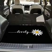 1pc Universal Daisy Car Trunk Mat, Fashionable Polyester Fiber Cargo Liner, Fits All Car Models, Easy To Clean, Suitable For Sedans, SUVs, Multiple Car Models, Protect Your Car In A Stylish Way | Universal, Durable And Fashionable Trunk Mat - Daisy - View 1