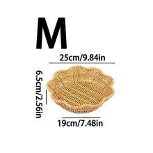 3pcs/1pc Handmade Woven Rattan Style Trays, Woven Rattan Fruit Baskets And Food Plates, Snack Trays, Woven Oval Dishes, Outdoor Picnic Plates, Reusable Dinnerware For Breakfast, Drinks, Coffee Tables, Farmhouse Home Decor - Round Lace - View 11