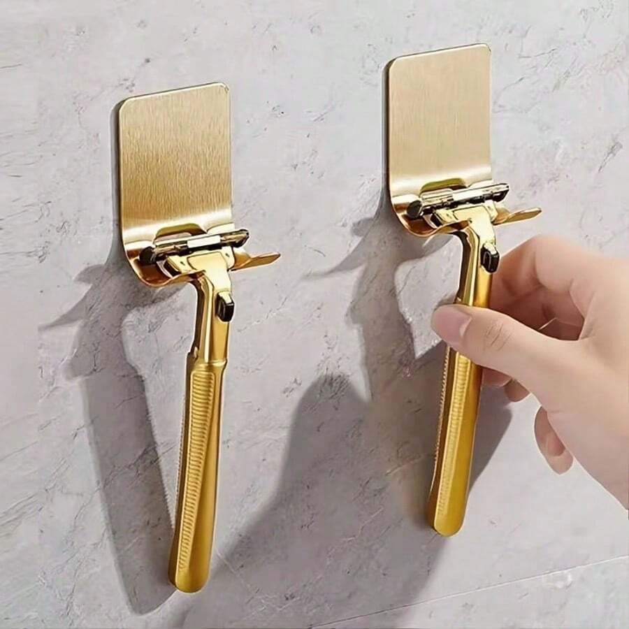 1/3/8pcs Manual Razor Holder, No-Drill Wall Mount Hook, Bathroom Storage Rack, Multi-Function Plug Storage Rack, Coated Storage Hook, Tidy And Organized, Suitable For Kitchen And Bathroom, Bathroom Decor, Create Ideal Home, Valentine's Day Gift, Bathroom Accessories, Storage Supplies - Multicolor - View 1