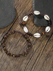 Adjustable Bohemian Style Woven Anklet, Suitable For Men Beach Holiday - Multicolor - View 2