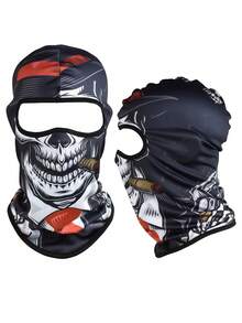 1/2pcs 3D Skull Face Mask, Unisex Full Face Mask For Skiing, Hiking, Cycling, Party And Holiday Costume Fashion Item - A - View 17
