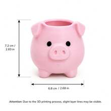 1pc Mini Cute Pink Pig Multifunctional Storage Can, Creative Multifunctional Desktop Organizer, Modern Pink Room Decor, Anti-Fall Multi-Purpose Desktop Organizer, Girly Cute Desktop Organizer, Modern Apartment Desk Accessory, Practical Gift For Girls And Best Friends Back To School - View 3