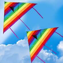 Rainbow Triangle Kite, Equipped With 30m Kite Line, Easy To Soar, Outdoor Recreation Flying, Farm Bird Repellent, Random Style Shipped - Multicolor - View 6