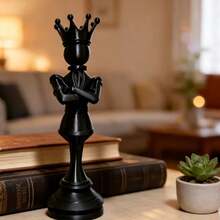 3D Printed Chess King & Queen Sculpture, Creative Home & Office Desktop Decor, Chess Fan Collectible Craft - Multicolor - View 7