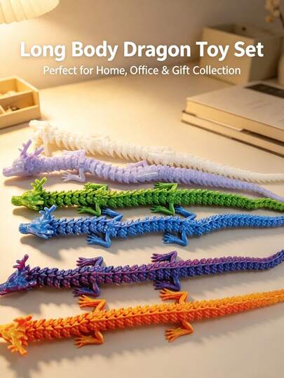 2pcs Set (1 Dragon + 1 Egg) 3D Printed Articulated Dragon And Surprise Egg Creative Toy Set, Movable Joint Collectible Figure, Vibrant Desktop Decor, Suitable For Halloween, Easter, Christmas, Thanksgiving Holiday Gifts