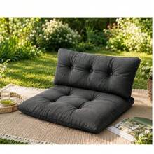 Premium Oversized Floor Pillow With Back Support - Indoor & Outdoor Versatile Seating - Soft Touch - Dark Grey - View 5